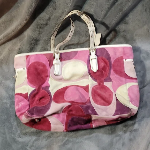 Rare Coach Suede Handbag - Picture 3 of 8